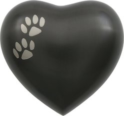 A Pet's Life Arielle Heart Paw Dog & Cat Urn, Slate, Small