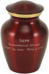 A Pet's Life Classic Brass Personalized Dog & Cat Urn, Crimson, Small