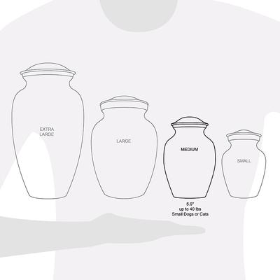 Show full view: A Pet's Life Classic Brass Personalized Dog & Cat Urn, Violet, Medium slide 5 of 6