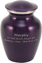 A Pet's Life Classic Brass Personalized Dog & Cat Urn, Violet, Small