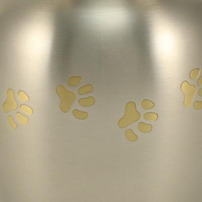 Show full view: A Pet's Life Classic Paw Print Personalized Dog & Cat Urn, Pewter, Small slide 4 of 6