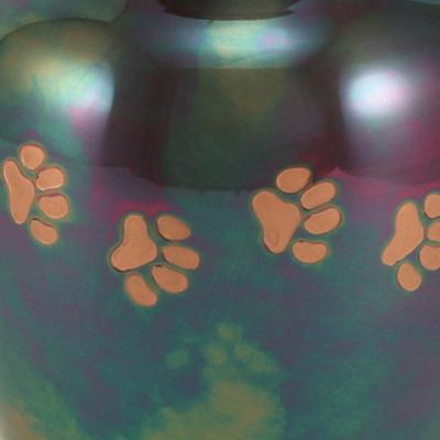 Show full view: A Pet's Life Classic Paw Print Personalized Dog & Cat Urn, Raku, X-Large slide 5 of 7