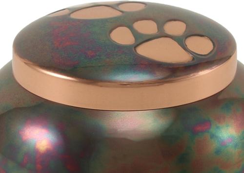 Show full view: A Pet's Life Odyssey Paw Print Dog & Cat Urn, Raku/Copper, Medium slide 4 of 7