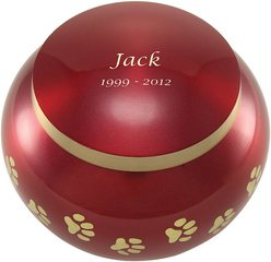 A Pet's Life Odyssey Personalized Dog & Cat Urn, Crimson, Small