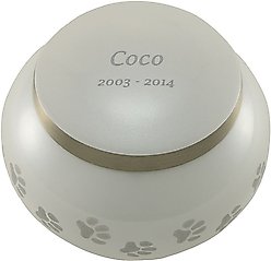 A Pet's Life Odyssey Personalized Dog & Cat Urn, Pearl, Large