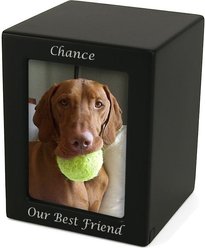 A Pet's Life Photo Frame Personalized Dog & Cat Urn, Black, Large