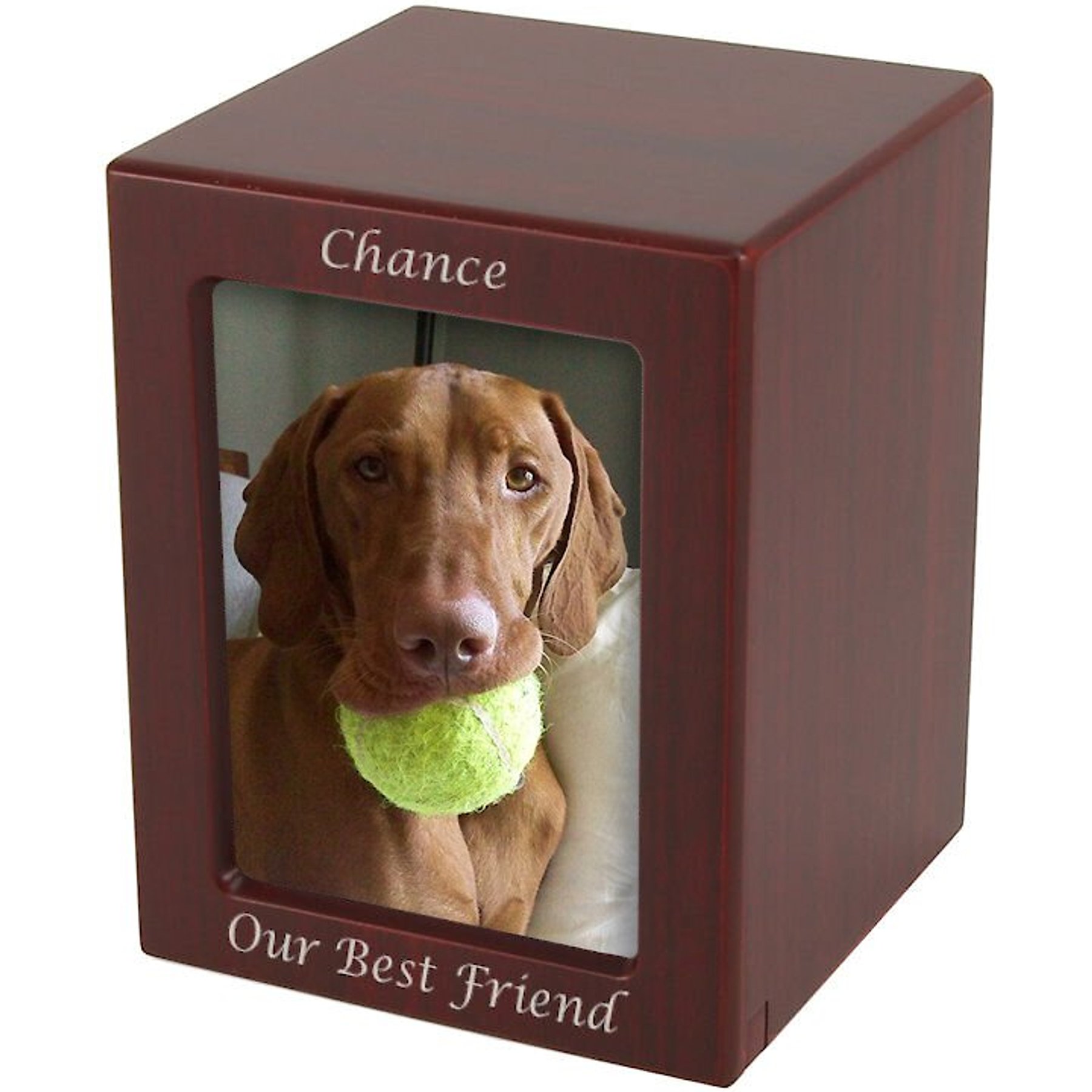 A Pet's Life Photo Frame Personalized Dog & Cat Urn, Cherry, Large