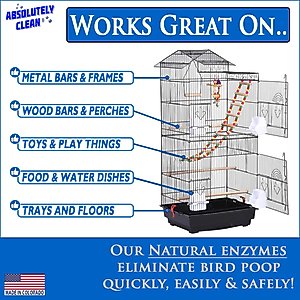 Absolutely Clean Bird Cage Cleaner & Deodorizer, 16-oz bottle