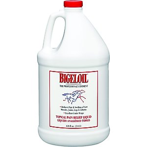 Absorbine Bigeloil Topical Rub for Sore Muscles, Joints & Arthritis Pain Relief Horse Liniment Liquid, 1-gal bottle
