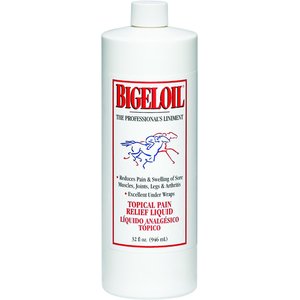 Absorbine Bigeloil Topical Rub for Sore Muscles, Joints & Arthritis Pain Relief Horse Liniment Liquid, 32-fl oz bottle