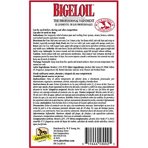 Absorbine Bigeloil Topical Rub for Sore Muscles, Joints & Arthritis Pain Relief Horse Liniment Liquid, 32-fl oz bottle