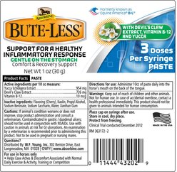 Absorbine Bute-Less with Devil’s Claw, Vitamin B-12 & Yucca Horse Comfort & Recovery Supplement Paste, 1oz Syringe, 3 Doses slide 2 of 5