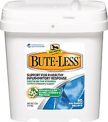 Absorbine Bute-Less with Devil’s Claw, Vitamin B-12 & Yucca Comfort & Recovery Support Pellets Horse Supplement, 5-lb tub