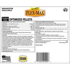 Absorbine Flex+Max with Glucosamine, MSM, Chondroitin & Flaxseed Horse Joint Pellets Supplement, 10-lb tub, 60 Day Supply