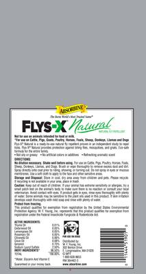 Show full view: Absorbine FLYS-X Natural Fly Repellent Dog & Livestock Spray, 32-oz bottle, 2 count slide 2 of 4