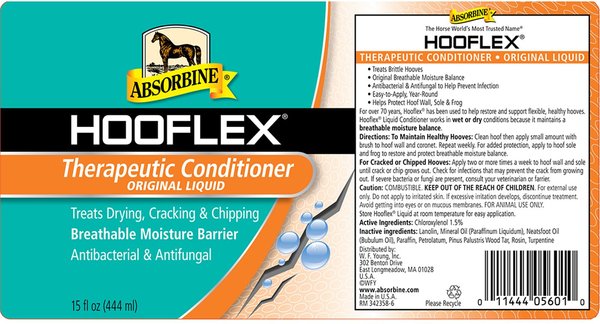 Show full view: Absorbine Hooflex Therapeutic Horse Hoof Care Conditioner, 15-fl oz bottle slide 2 of 6