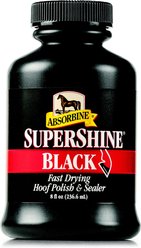 Absorbine Supershine Fast Drying Horse Hoof Polish & Sealer, 8-fl oz bottle, Black High Gloss