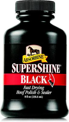 Show full view: Absorbine Supershine Fast Drying Horse Hoof Polish & Sealer, 8-fl oz bottle, Black High Gloss slide 1 of 4