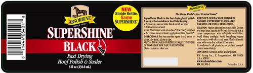 Show full view: Absorbine Supershine Fast Drying Horse Hoof Polish & Sealer, 8-fl oz bottle, Black High Gloss slide 2 of 4