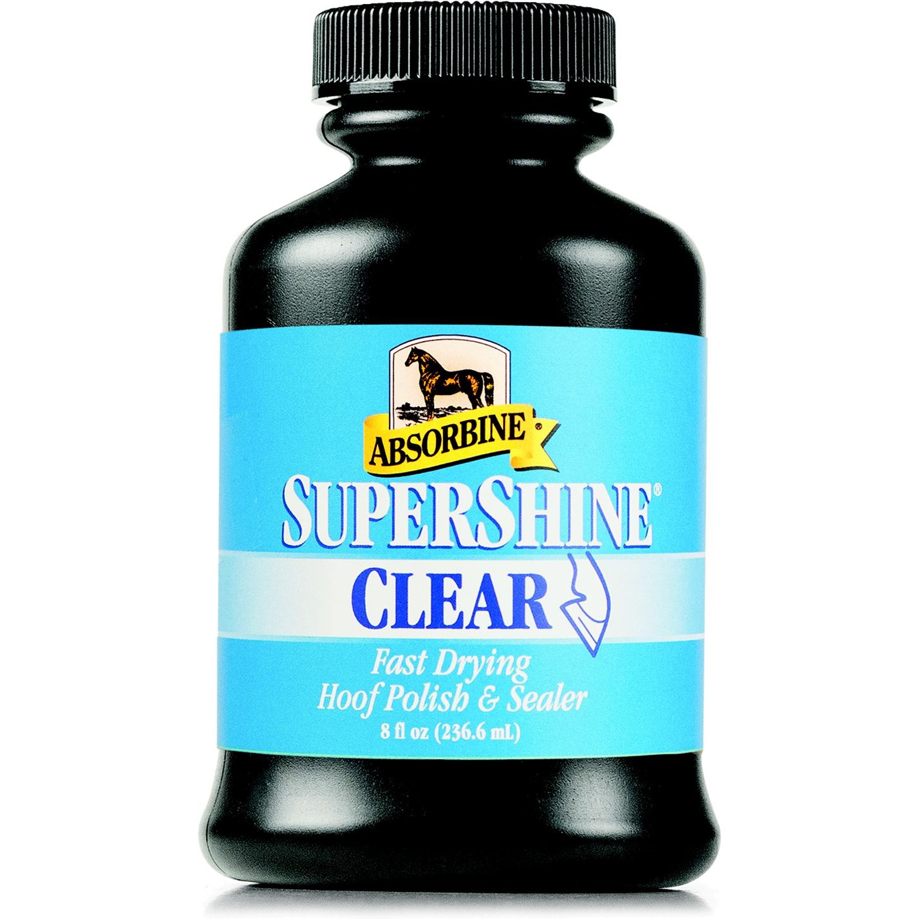 Absorbine Supershine Fast Drying Horse Hoof Polish & Sealer, 8-fl oz bottle, Clear High Gloss