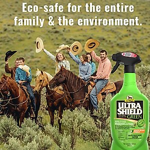 Absorbine UltraShield Green All-Natural Fly & Insect Repellent Horse & Dog Spray, 32-fl oz bottle