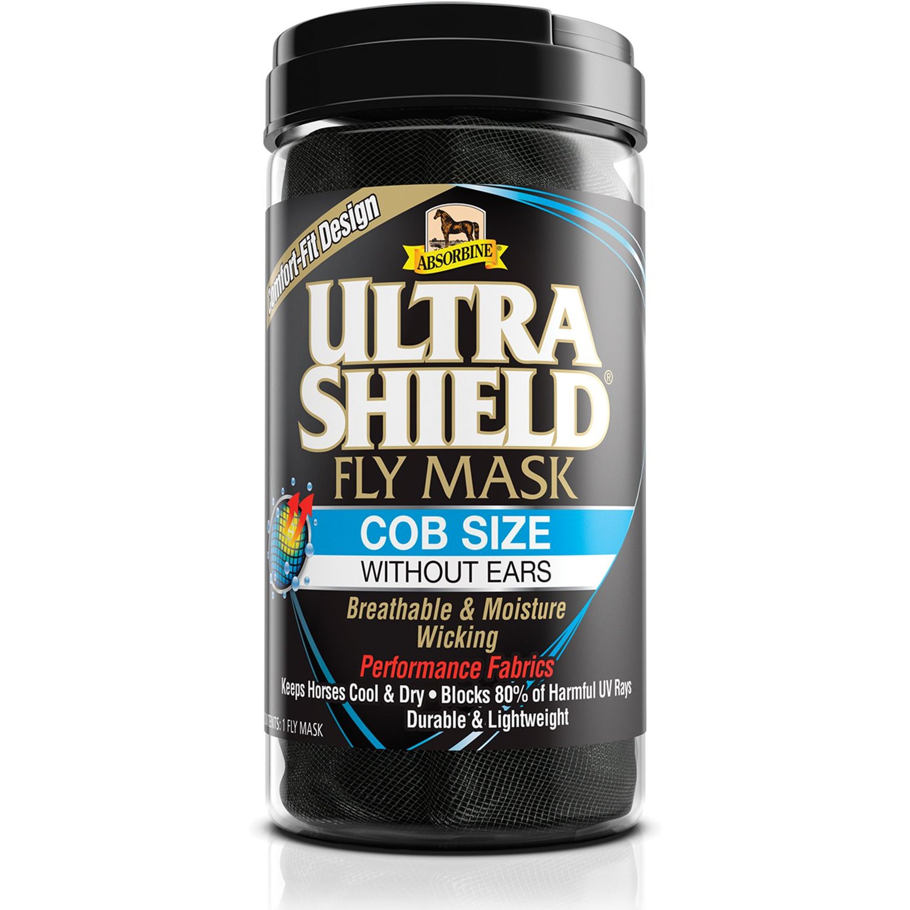 Absorbine Ultrashield No Ears Horse Fly Mask, Cob