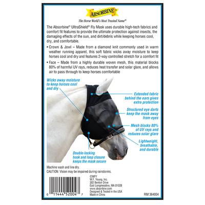 Show full view: Absorbine Ultrashield No Ears Horse Fly Mask, Cob slide 2 of 5