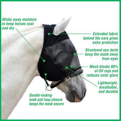 Show full view: Absorbine Ultrashield No Ears Horse Fly Mask, Horse slide 3 of 5