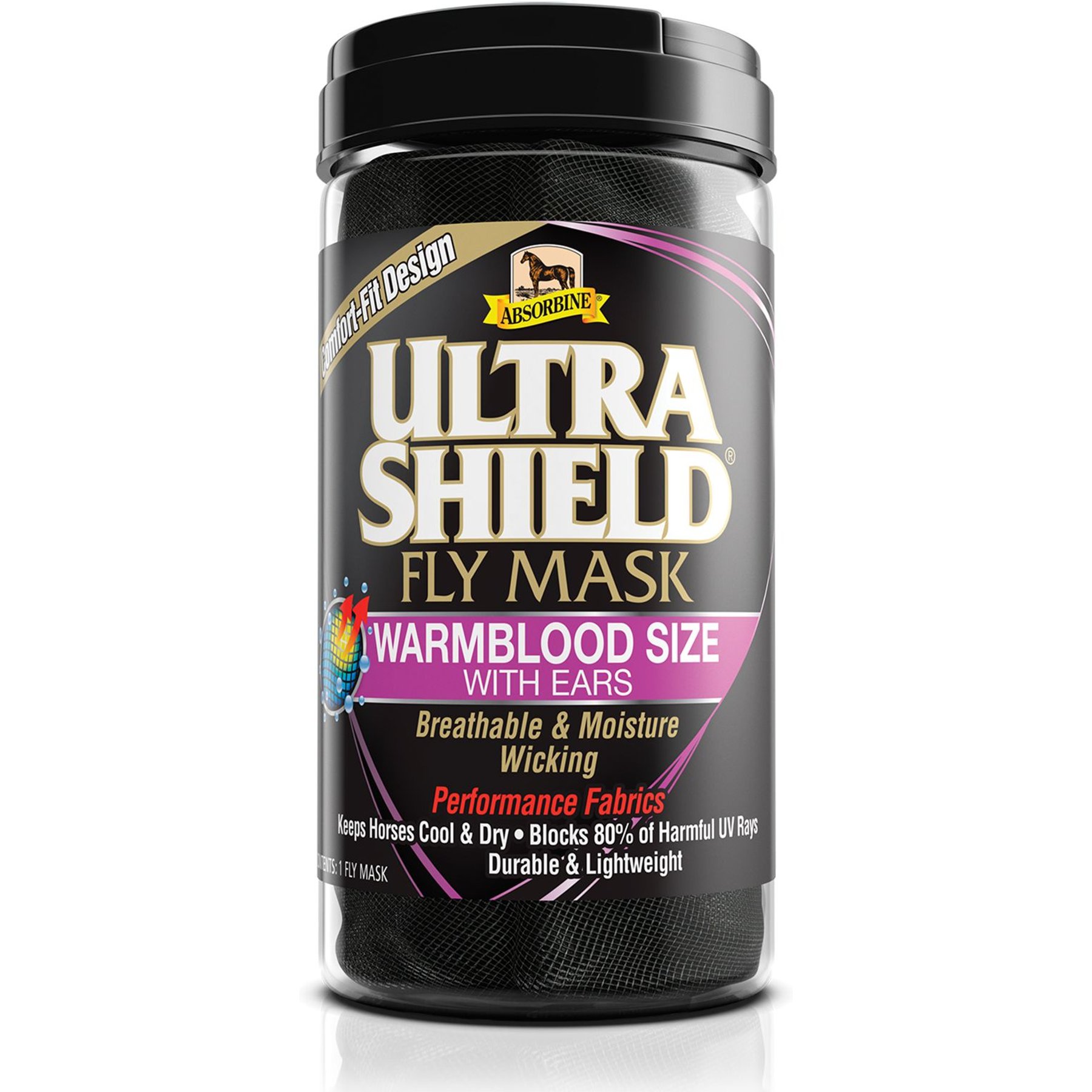 Absorbine Ultrashield with Ears Horse Fly Mask, Warmblood