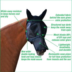 Absorbine Ultrashield with Ears Horse Fly Mask, Warmblood slide 2 of 2