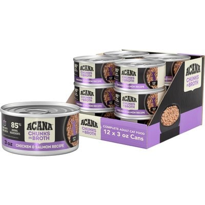 ACANA ACANA Chicken & Salmon Chunks in Broth for Kittens Wet Cat Food, 3-oz can, case of 12