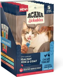 ACANA Chicken & Tuna Natural Recipe Lickable Cat Treats, 2.5-oz pouch, 50 count bundle 