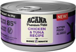 ACANA Chicken + Tuna Recipe in Bone Broth Wet Food + First Feast High-Protein Kitten Dry Cat Food slide 2 of 8