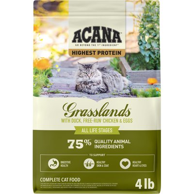 ACANA ACANA Grasslands Chicken Duck Turkey Fish & Quail Grain-Free Dry Cat Food, 4-lb bag