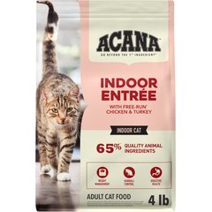 ACANA Indoor Entree Chicken Turkey Whole Herring & Rabbit Dry Cat Food, 4-lb bag