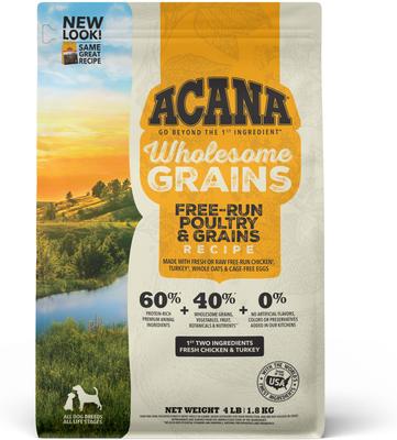 Show full view: ACANA Premium Chunks Poultry Recipe in Bone Broth Wet Food + Free-Run Poultry Recipe + Wholesome Grains Dry Dog Food slide 6 of 8