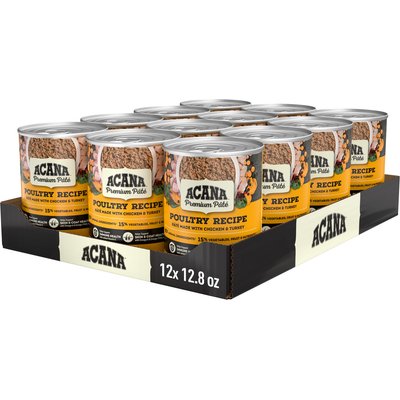 ACANA ACANA Premium Pate Poultry in Bone Broth Grain-Free Wet Dog Food, 12.8-oz, case of 12