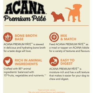 ACANA Premium Pate Puppy in Bone Broth Grain-Free Wet Dog Food, 12.8-oz can, case of 12