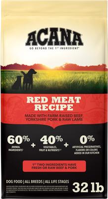 ACANA Red Meat Grain-Free Dry Dog Food, 32-lb bag - Chewy.com