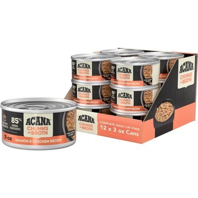 ACANA ACANA Salmon & Chicken Chunks in Broth Wet Cat Food, 3-oz can, case of 12
