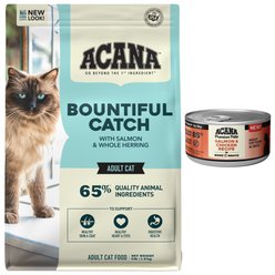 ACANA Salmon + Chicken in Bone Broth Wet Food + Bountiful Catch High-Protein Dry Cat Food