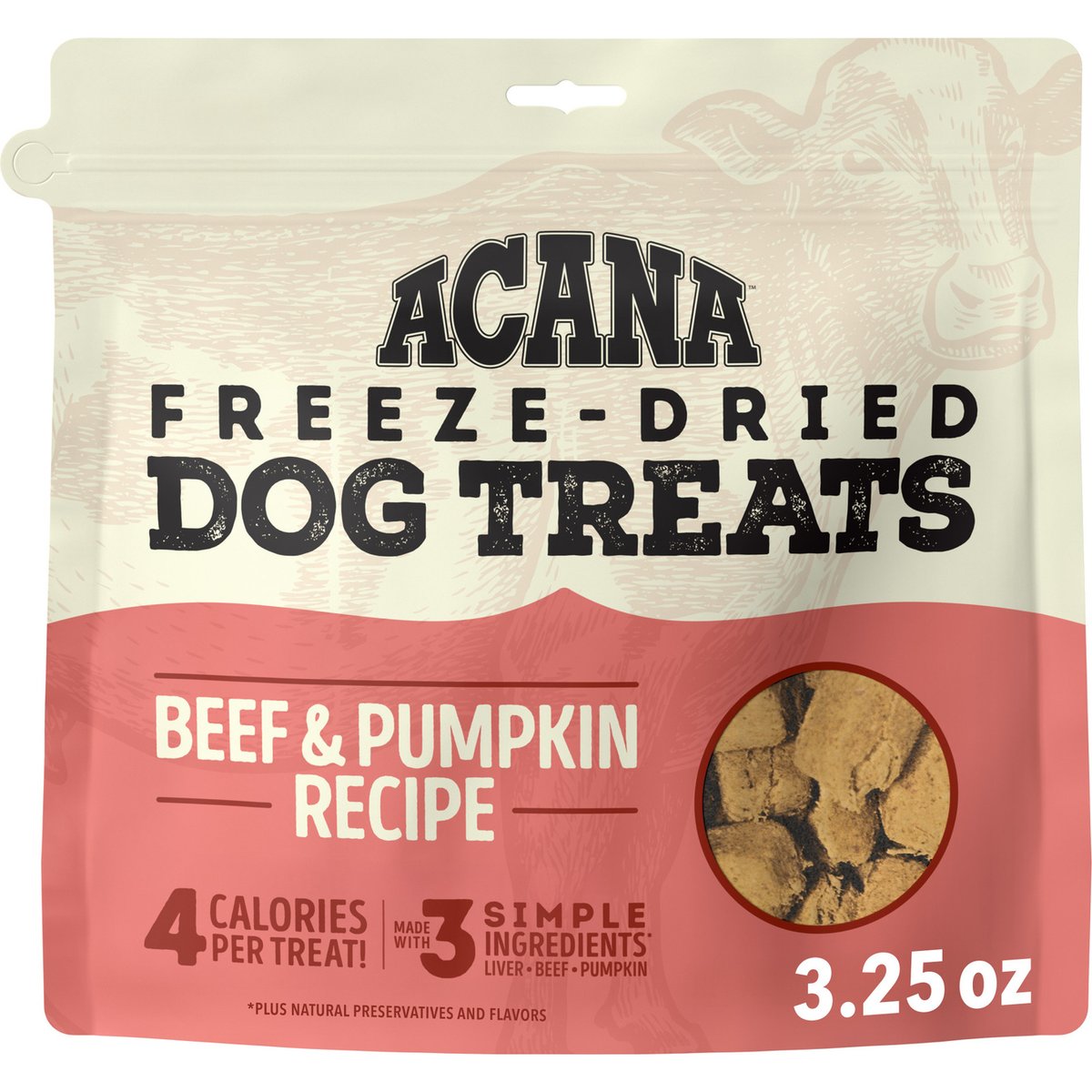 ACANA Singles Beef & Pumpkin Grain-Free Limited Ingredients & Freeze-Dried Dog Treats, 3.25-oz bag