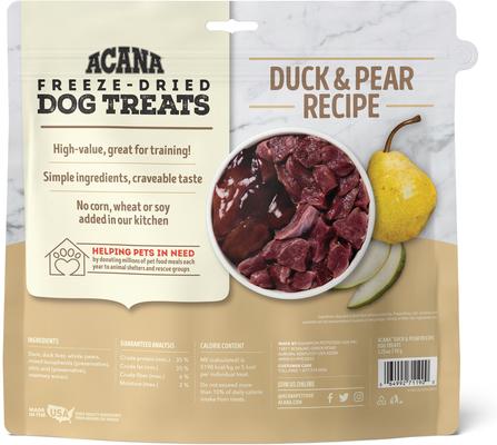 Show full view: ACANA Singles Duck & Pear Formula + Beef & Pumpkin Formula Freeze-Dried Dog Treats slide 7 of 8