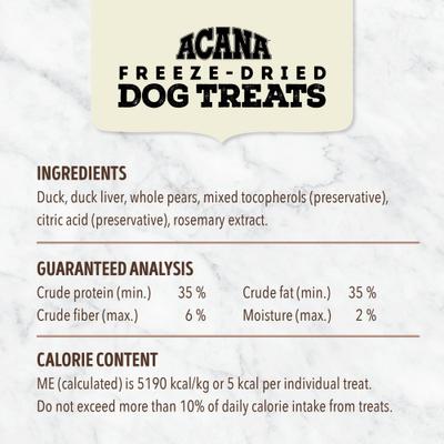 Show full view: ACANA Singles Duck & Pear Formula + Beef & Pumpkin Formula Freeze-Dried Dog Treats slide 8 of 8