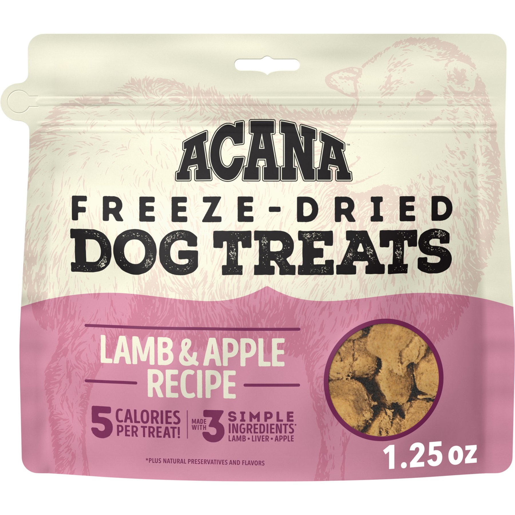ACANA Singles Lamb & Apple Grain-Free Limited Ingredients & Freeze-Dried Dog Treats, 1.25-oz bag