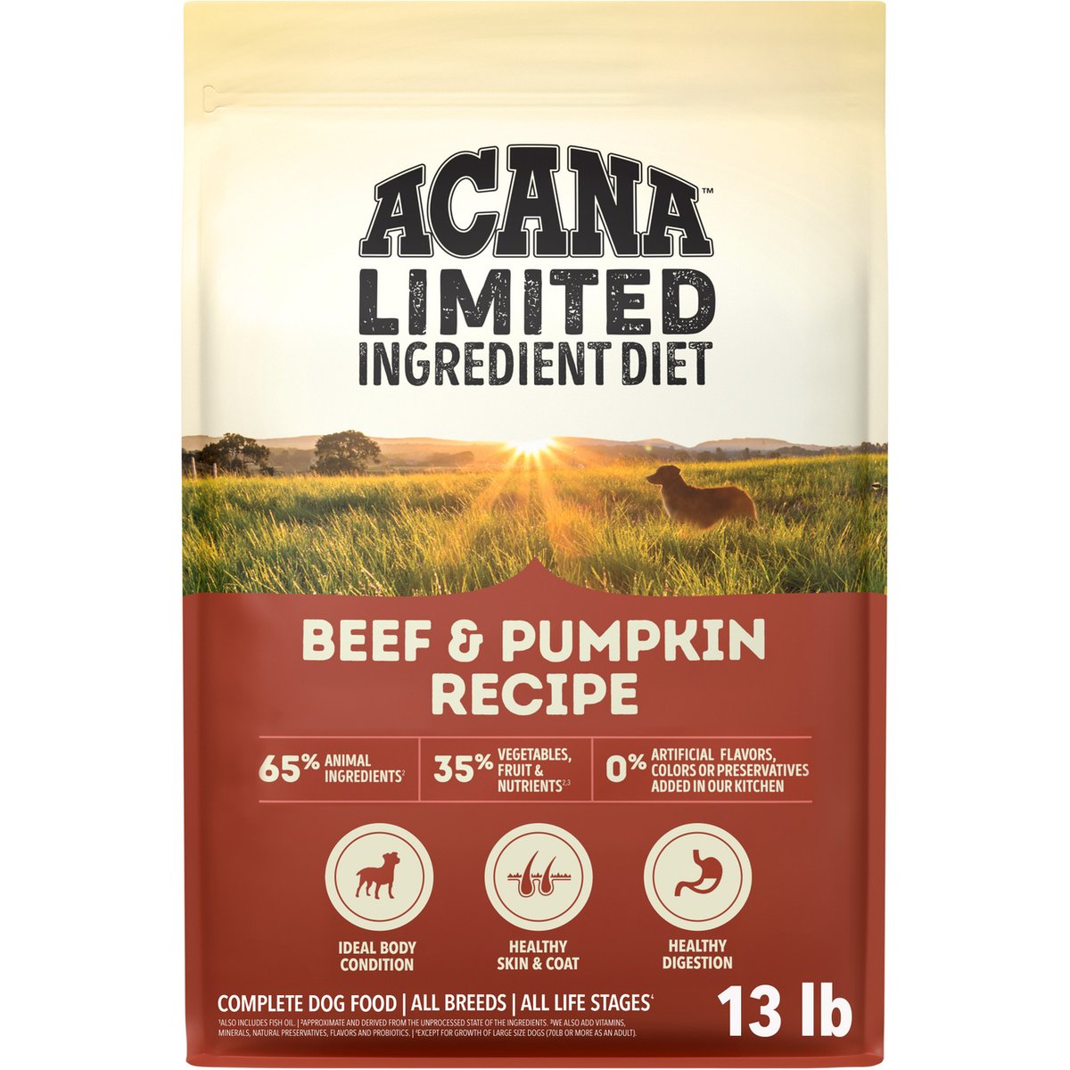 ACANA Singles Limited Ingredient Beef & Pumpkin Grain-Free High-Protein Dry Dog Food, 13-lb bag