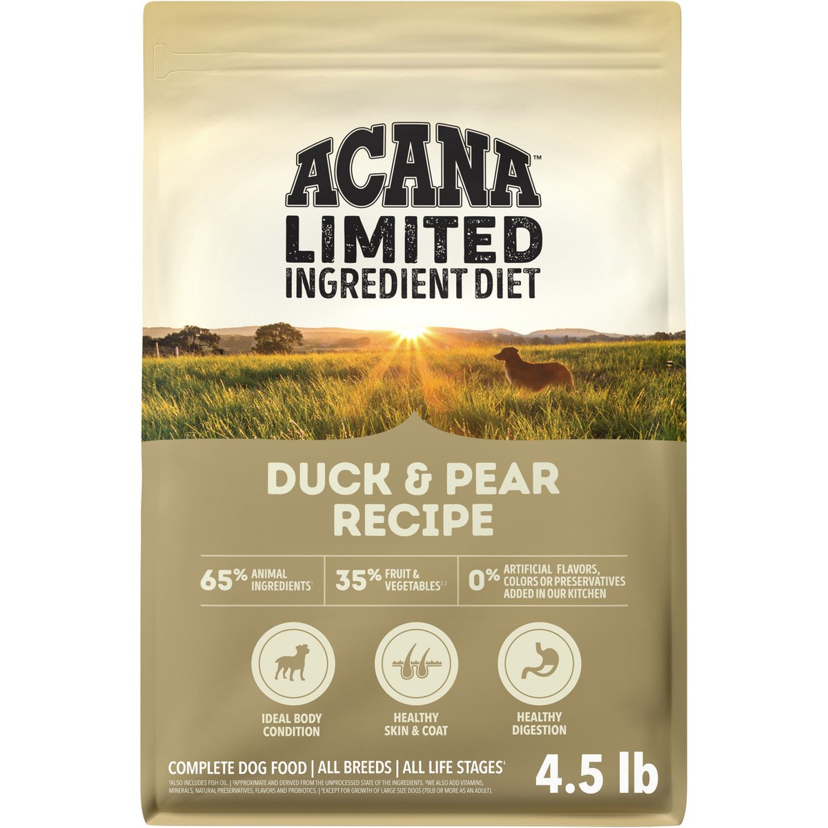 ACANA Singles Limited Ingredient Duck & Pear Grain-Free High-Protein Dry Dog Food, 4.5-lb bag