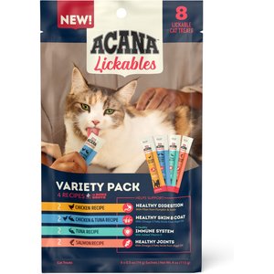 ACANA Variety Pack Lickables Cat Treats, 0.5-oz tube, 8 count