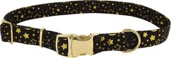 Accent Fashion Metallic Adjustable Dog Collar, Bright Black Galaxy, 12-18-in neck, 5/8-in wide