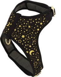 Accent Fashion Metallic Adjustable Dog Harness, Bright Black Galaxy, Small: 16-20-in chest